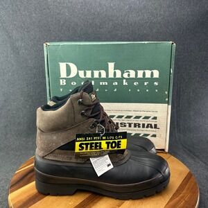 Dunham Bootmakers Mens Steel Toe Industrial Shank Rubber Boots Brown Black Sz 10